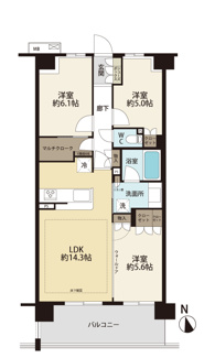 家族団欒の時間がイメージできる、くつろぎのLDKです。