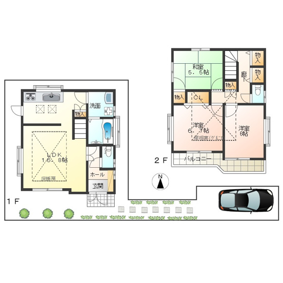 建物面積86.36㎡　３LDK