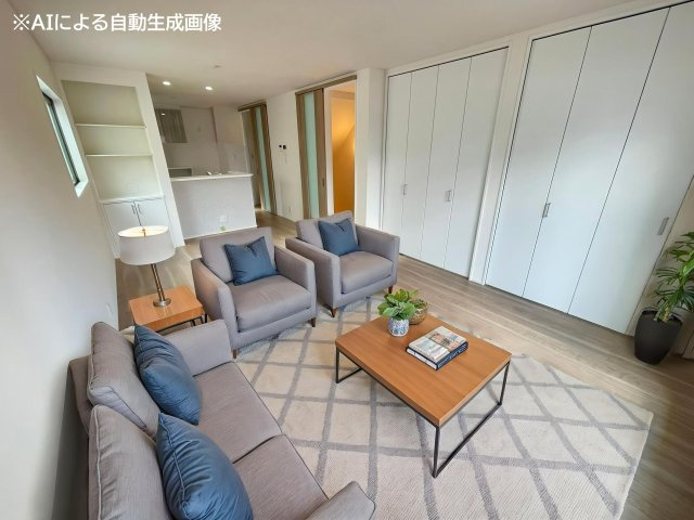 ２階に配置された広々としたＬＤＫは、外からの視線を気にせずゆったりと過ごせます。※家具はCGです