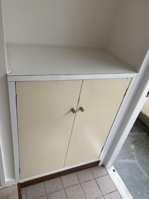 収納もある玄関です